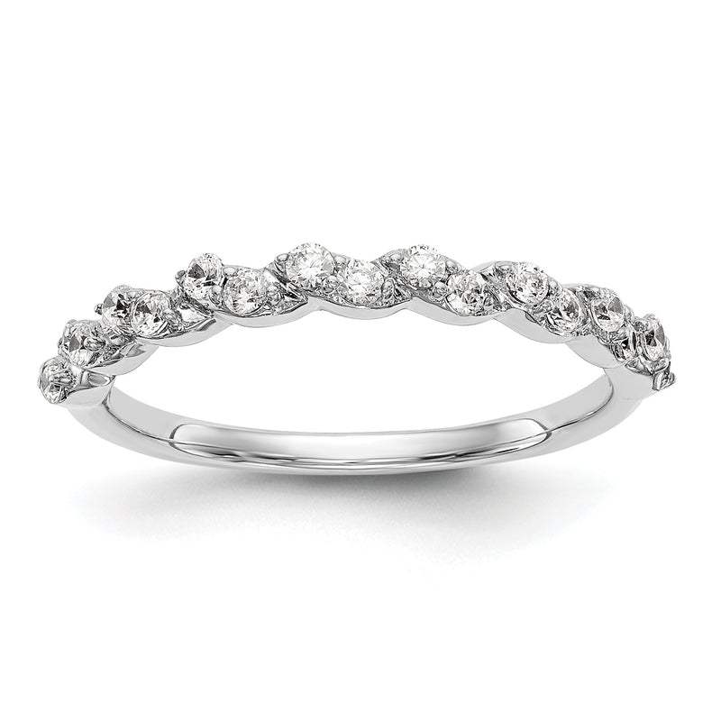 14K Weißgold Diamant-Trauring