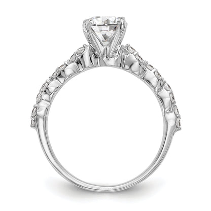 14K Weißgold Diamant-Verlobungsring mit Krappenfassung