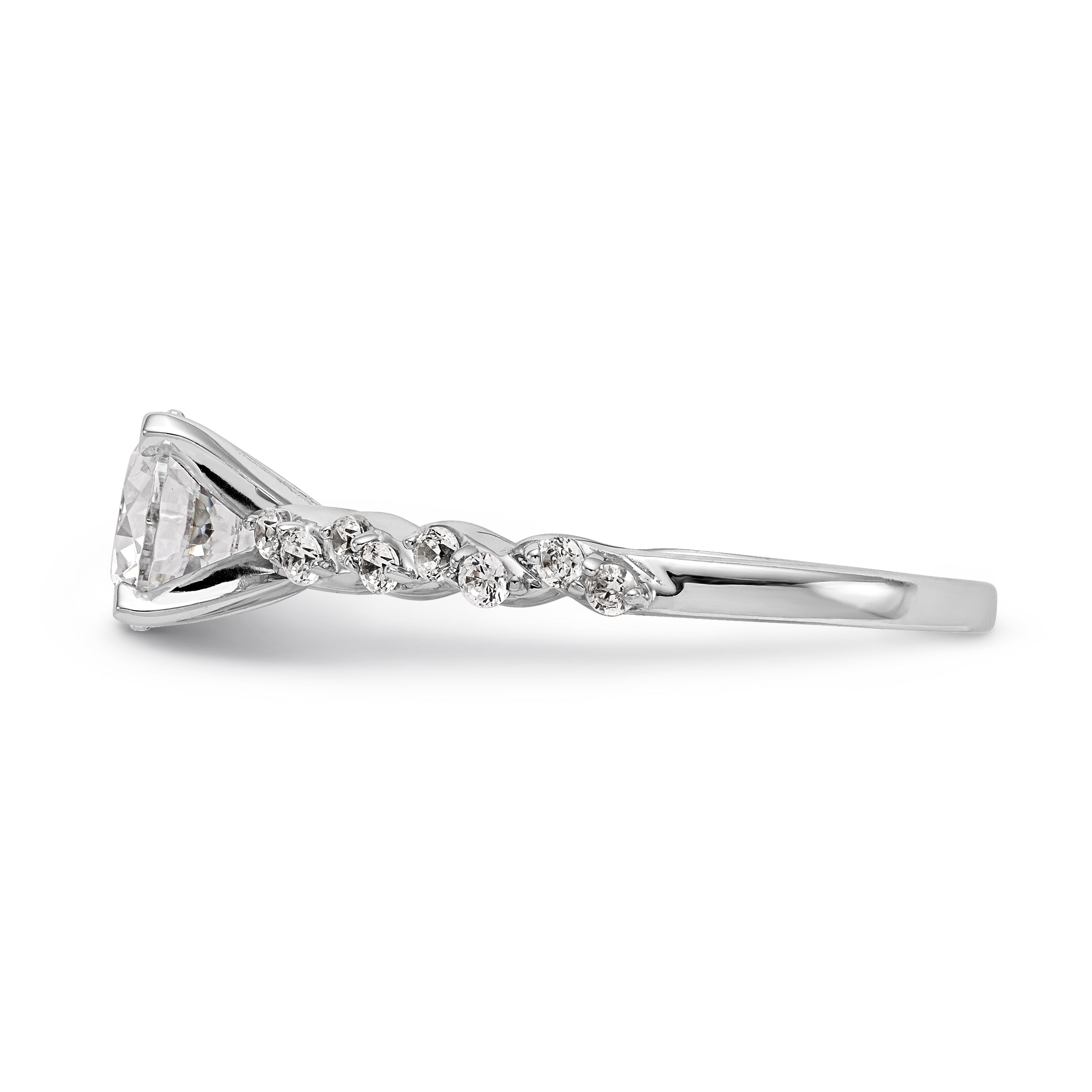 14K Weißgold Diamant-Verlobungsring mit Krappenfassung