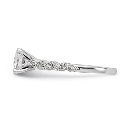 14K Weißgold Diamant-Verlobungsring mit Krappenfassung
