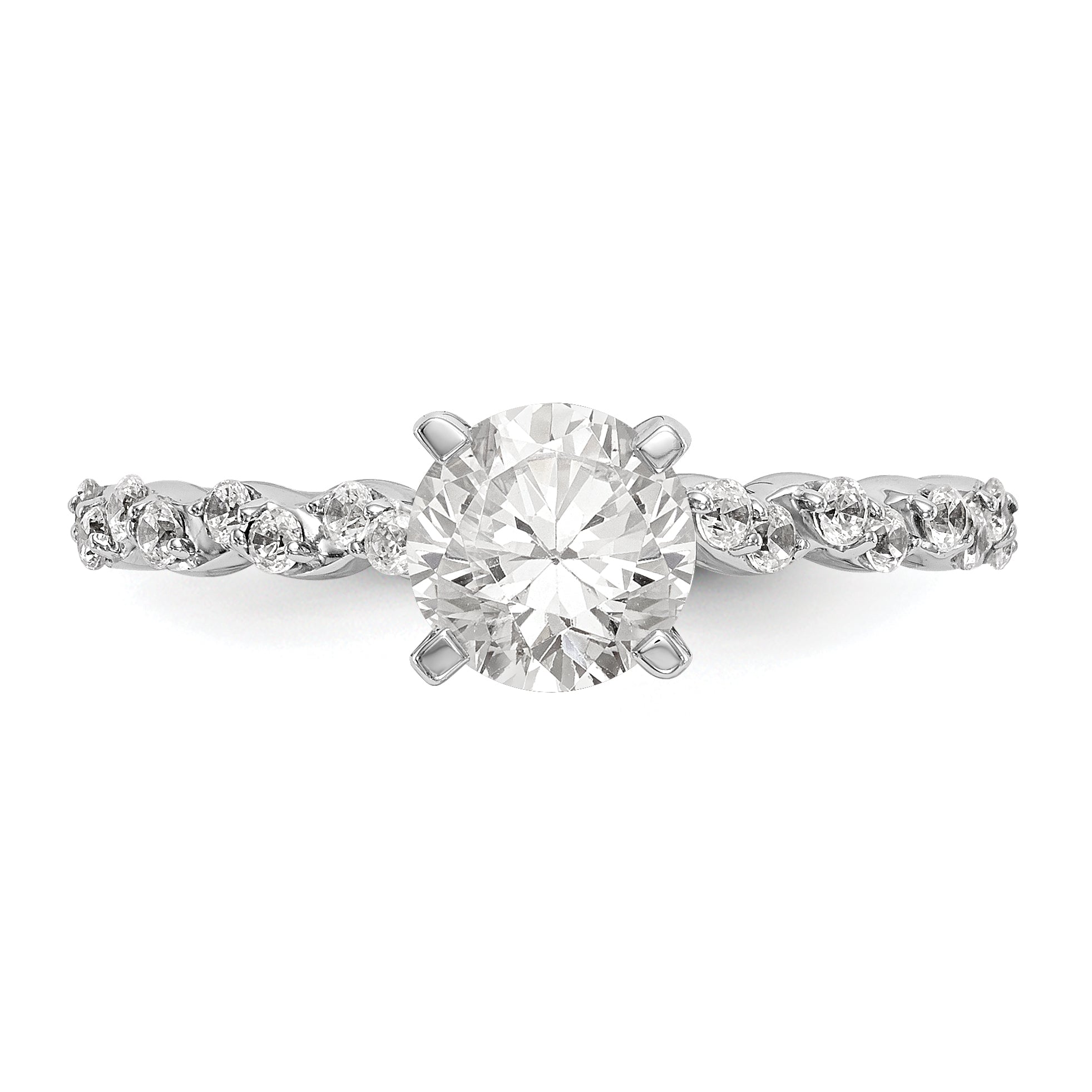 14K Weißgold Diamant-Verlobungsring mit Krappenfassung