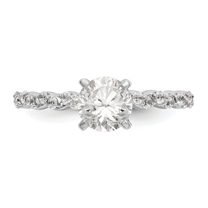 14K Weißgold Diamant-Verlobungsring mit Krappenfassung