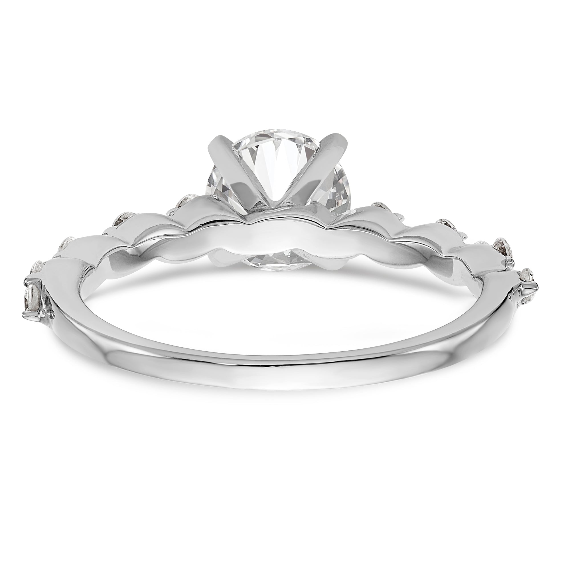 14K Weißgold Diamant-Verlobungsring mit Krappenfassung
