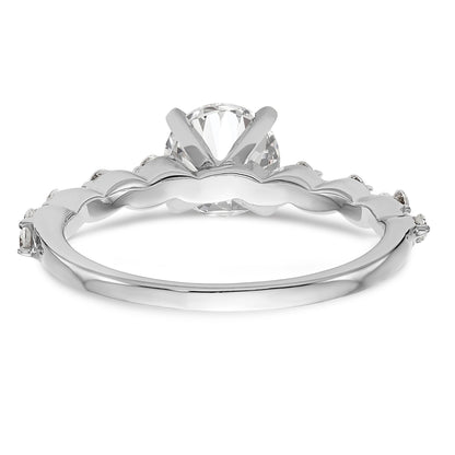 14K Weißgold Diamant-Verlobungsring mit Krappenfassung