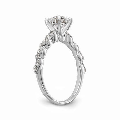 14K Weißgold Diamant-Verlobungsring mit Krappenfassung