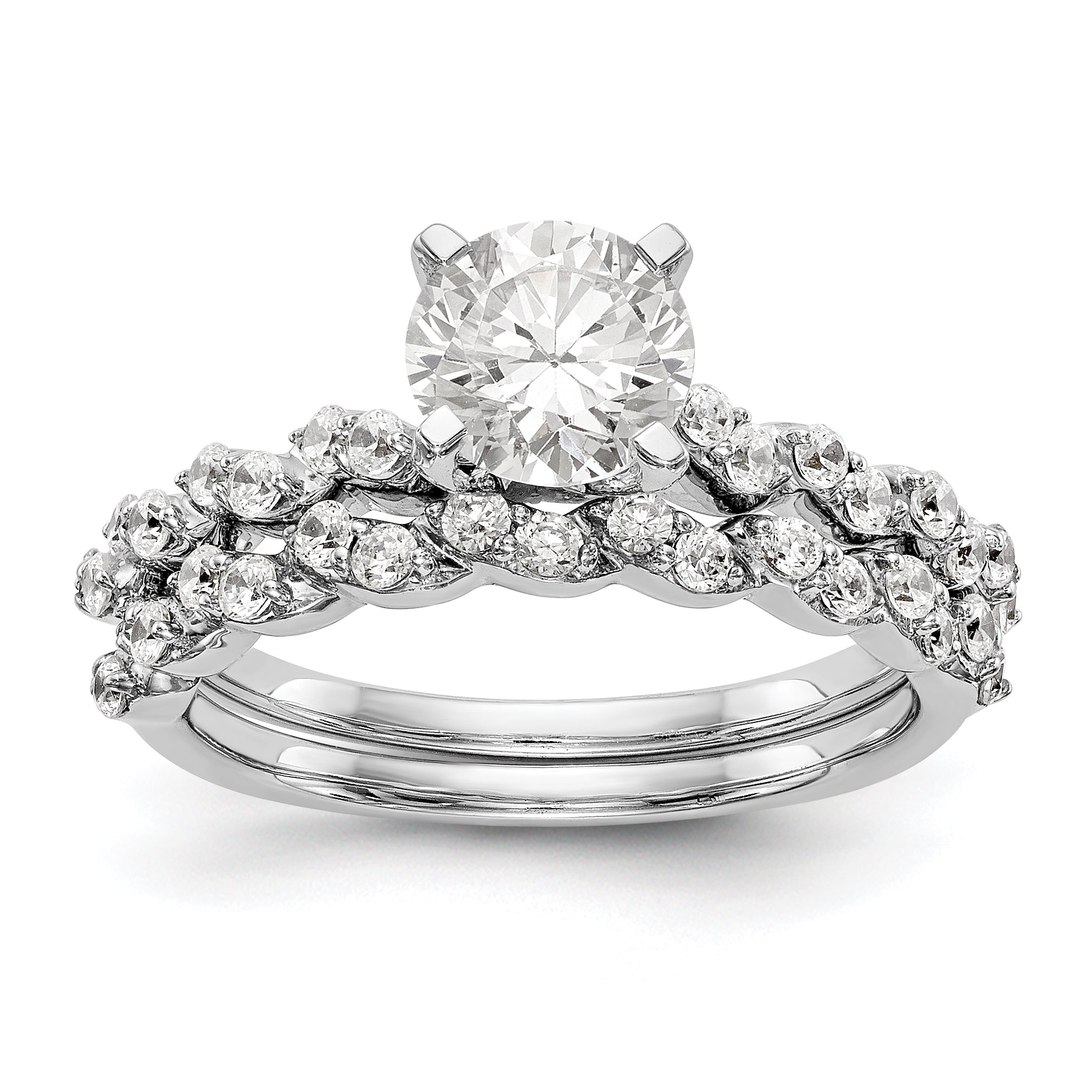 14K Weißgold Diamant-Verlobungsring mit Krappenfassung