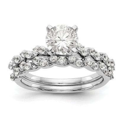 14K Weißgold Diamant-Verlobungsring mit Krappenfassung