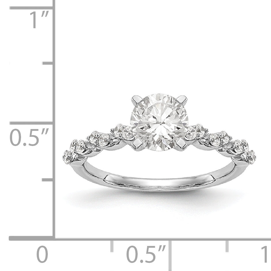 14K Weißgold Diamant-Verlobungsring mit Krappenfassung