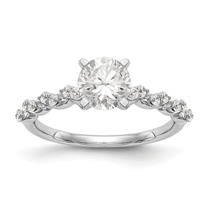 14K Weißgold Diamant-Verlobungsring mit Krappenfassung