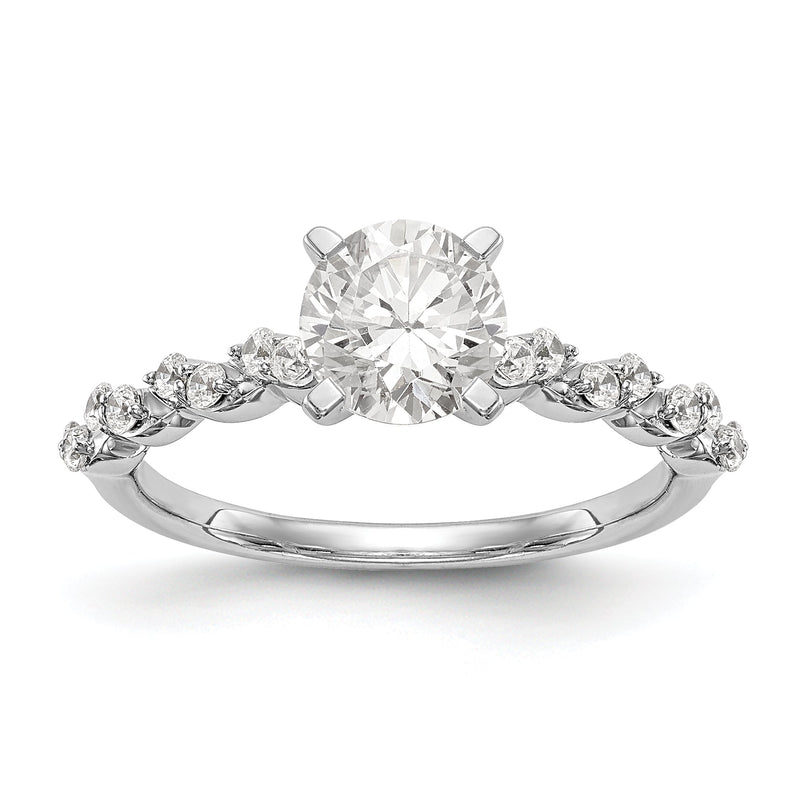 14K Weißgold Diamant-Verlobungsring mit Krappenfassung