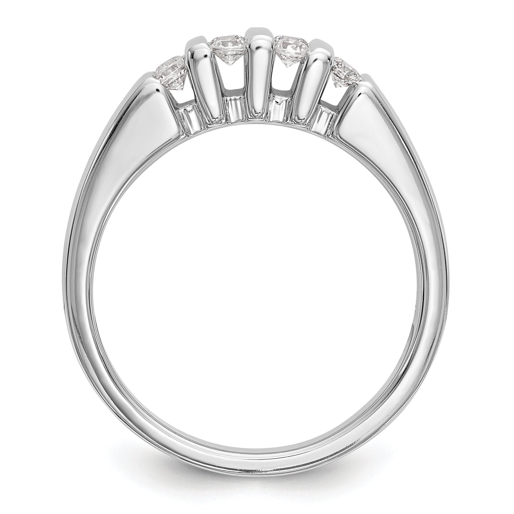 14K Weißgold Diamant-Trauring