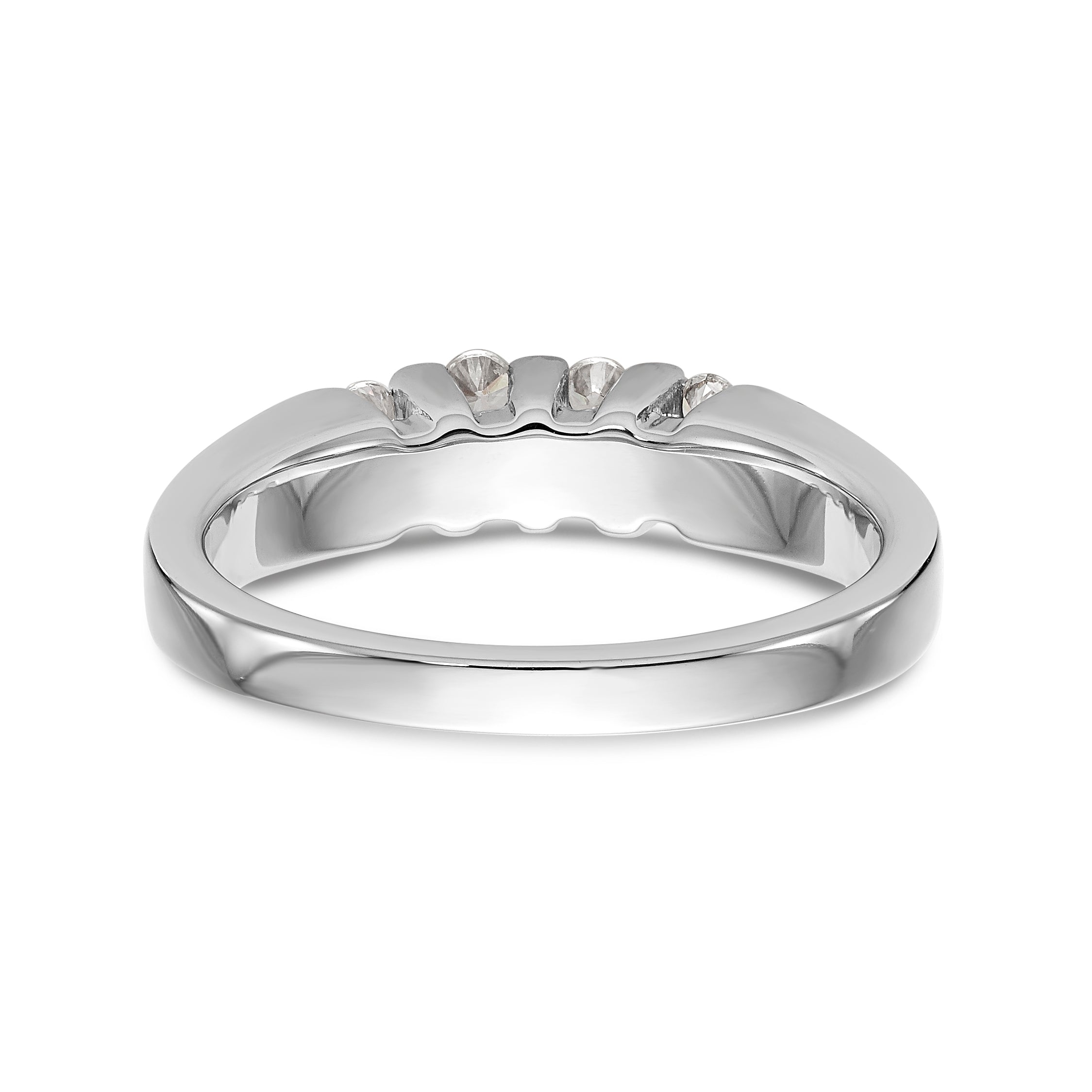14K Weißgold Diamant-Trauring