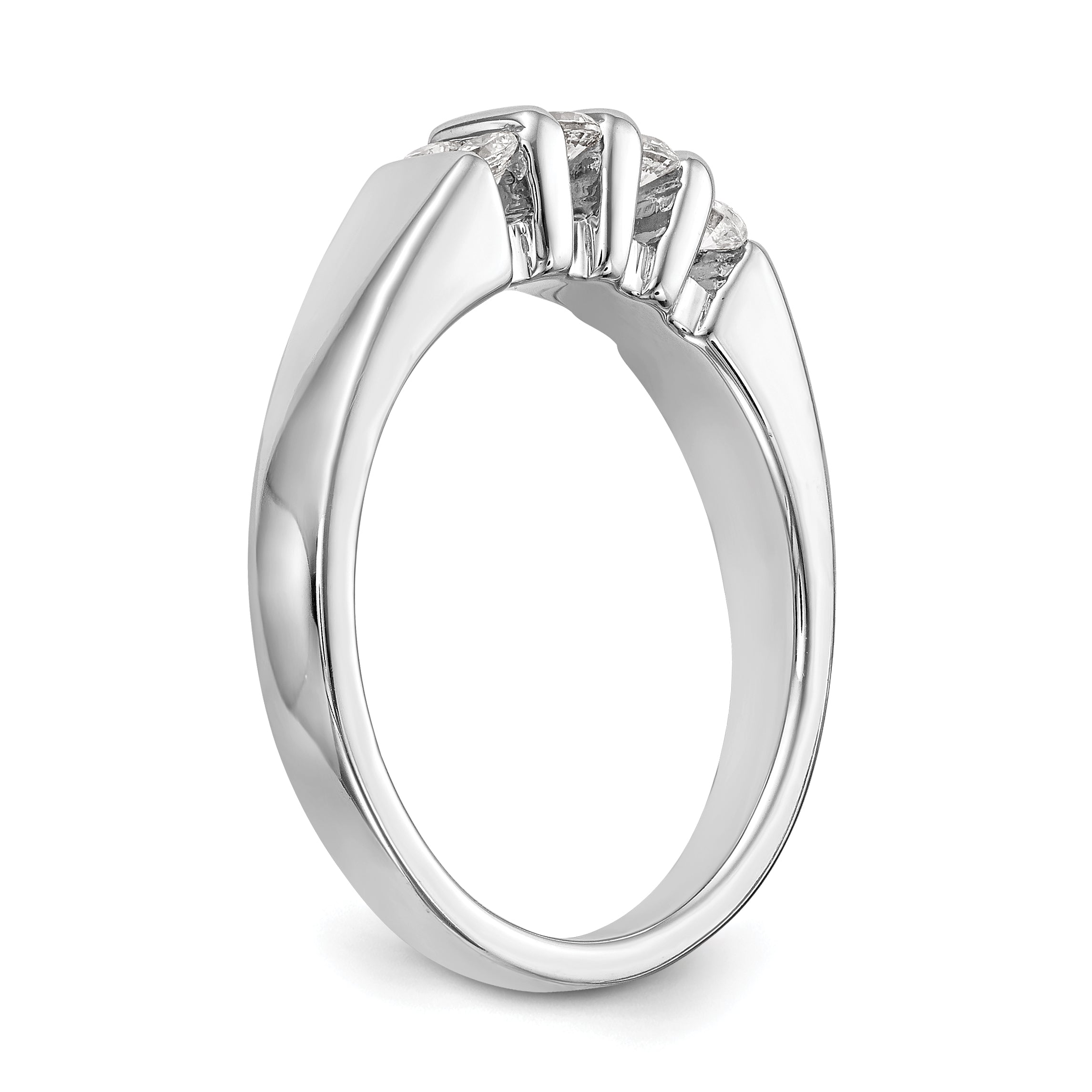 14K Weißgold Diamant-Trauring