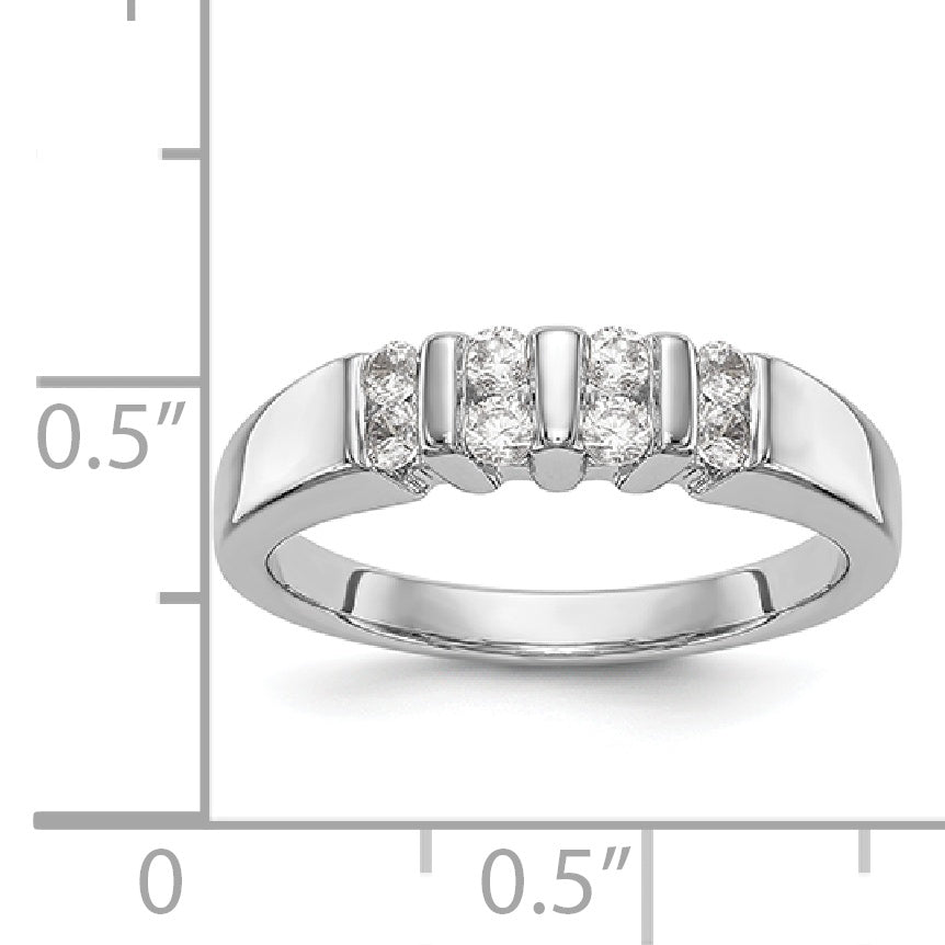 14K Weißgold Diamant-Trauring