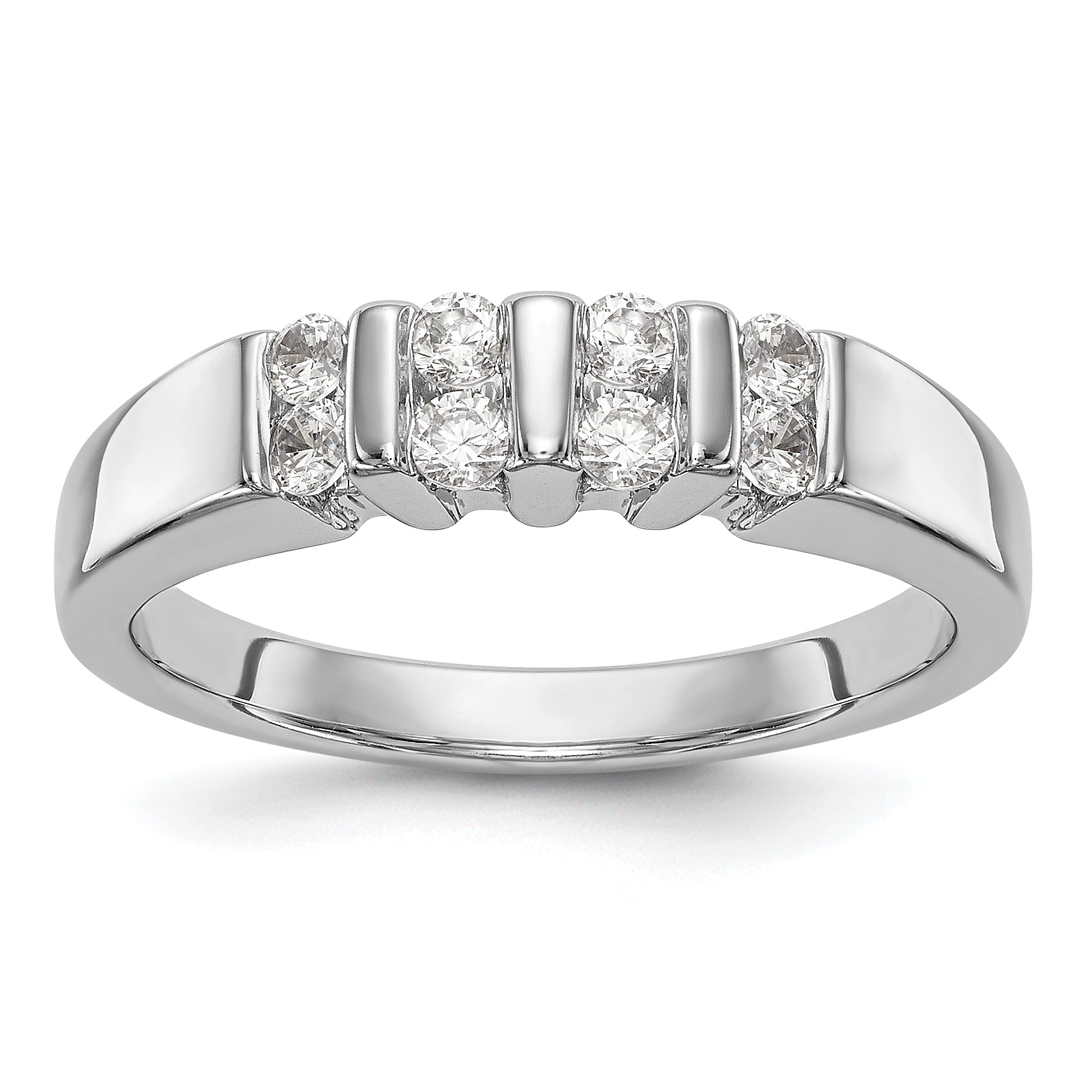 14K Weißgold Diamant-Trauring
