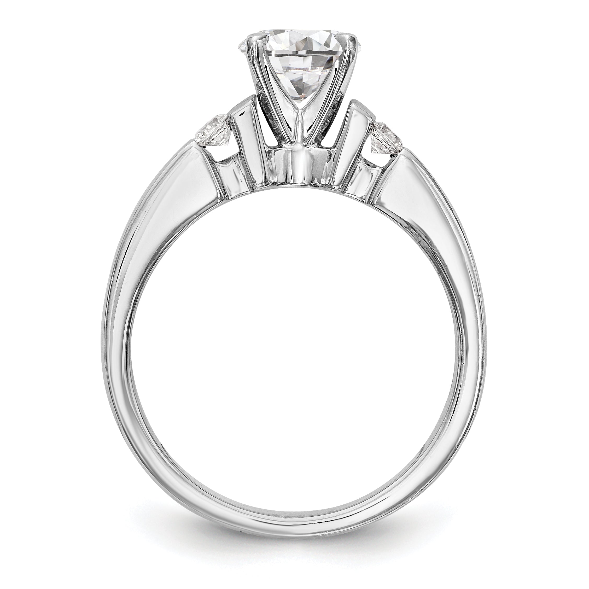 14K Weißgold Diamant-Verlobungsring mit Krappenfassung