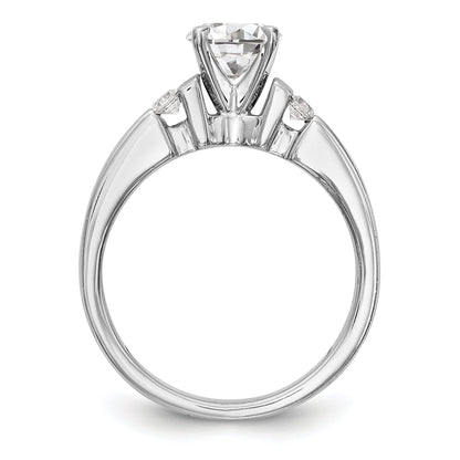 14K Weißgold Diamant-Verlobungsring mit Krappenfassung