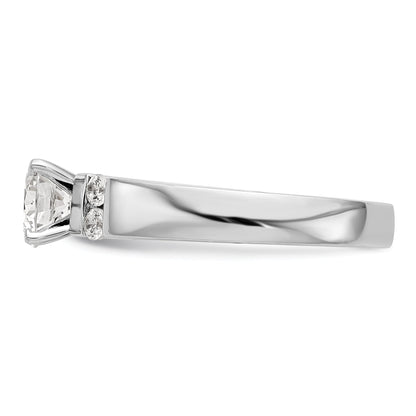 14K Weißgold Diamant-Verlobungsring mit Krappenfassung