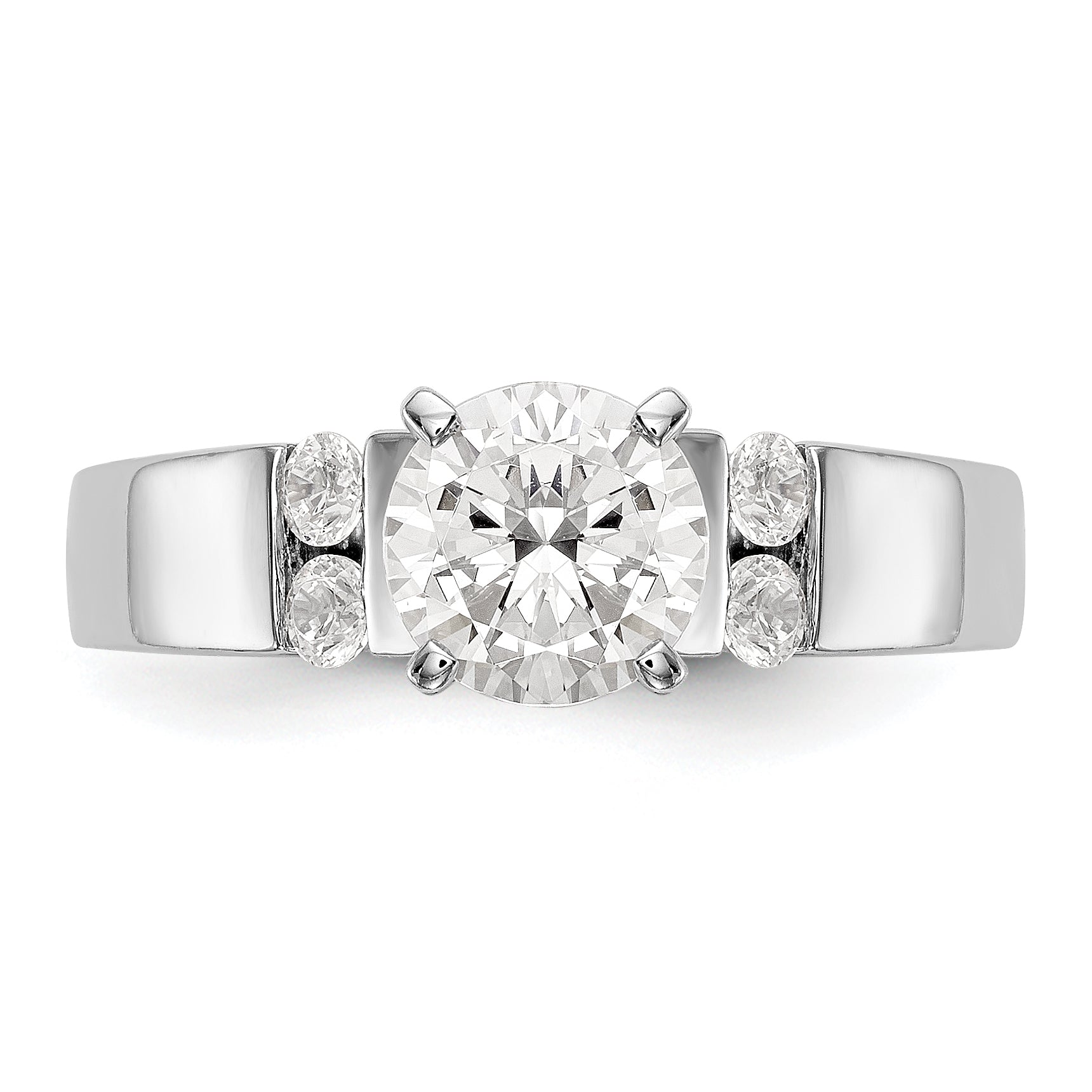 14K Weißgold Diamant-Verlobungsring mit Krappenfassung