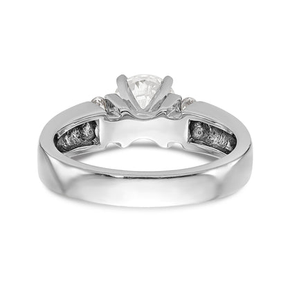 14K Weißgold Diamant-Verlobungsring mit Krappenfassung