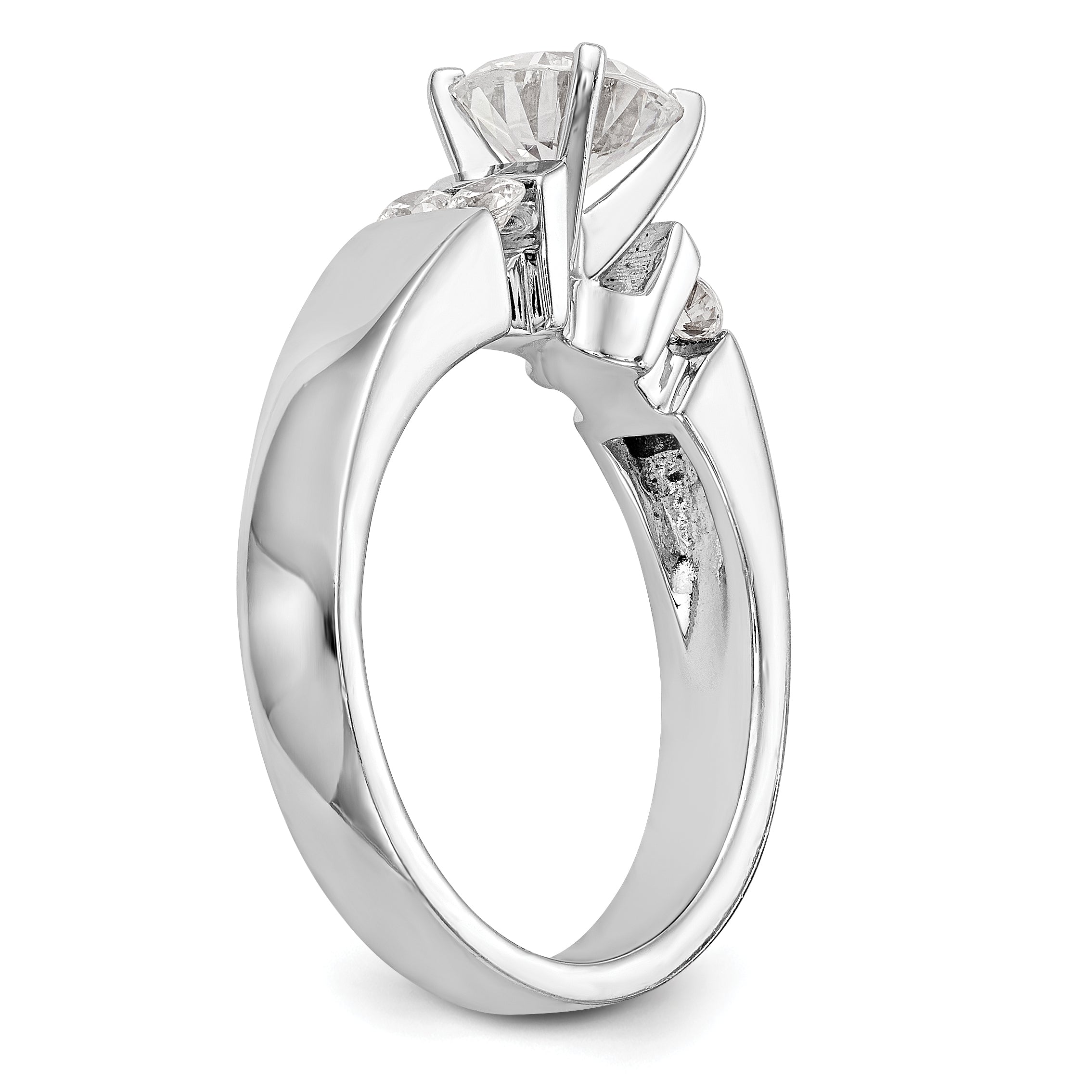 14K Weißgold Diamant-Verlobungsring mit Krappenfassung