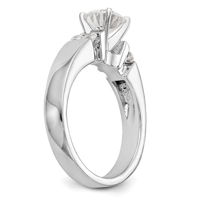 14K Weißgold Diamant-Verlobungsring mit Krappenfassung