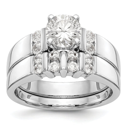 14K Weißgold Diamant-Verlobungsring mit Krappenfassung