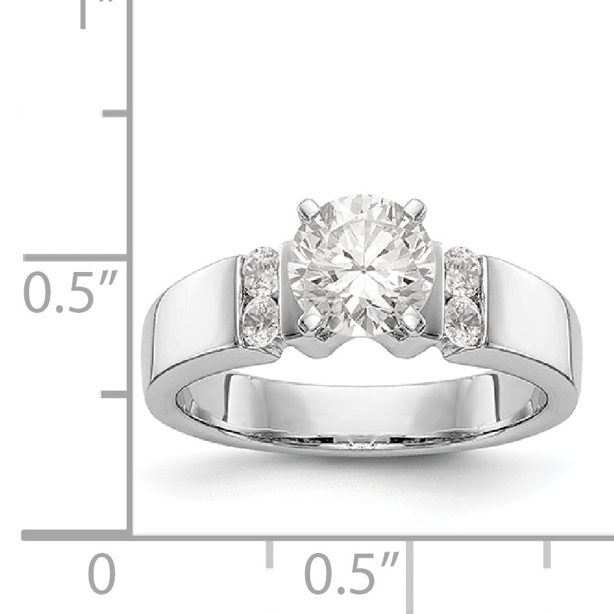 14K Weißgold Diamant-Verlobungsring mit Krappenfassung