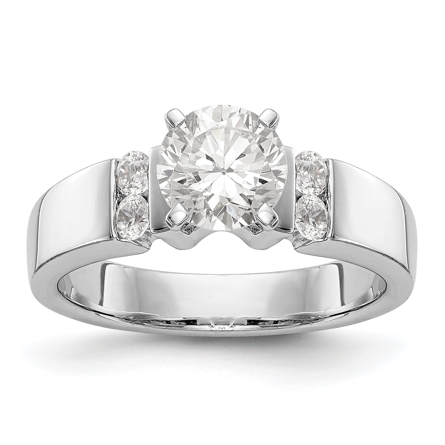 14K Weißgold Diamant-Verlobungsring mit Krappenfassung