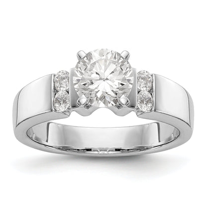 14K Weißgold Diamant-Verlobungsring mit Krappenfassung
