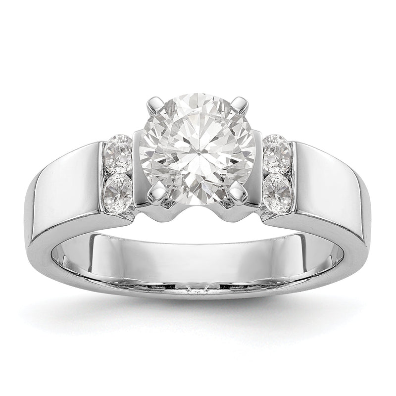 14K Weißgold Diamant-Verlobungsring mit Krappenfassung
