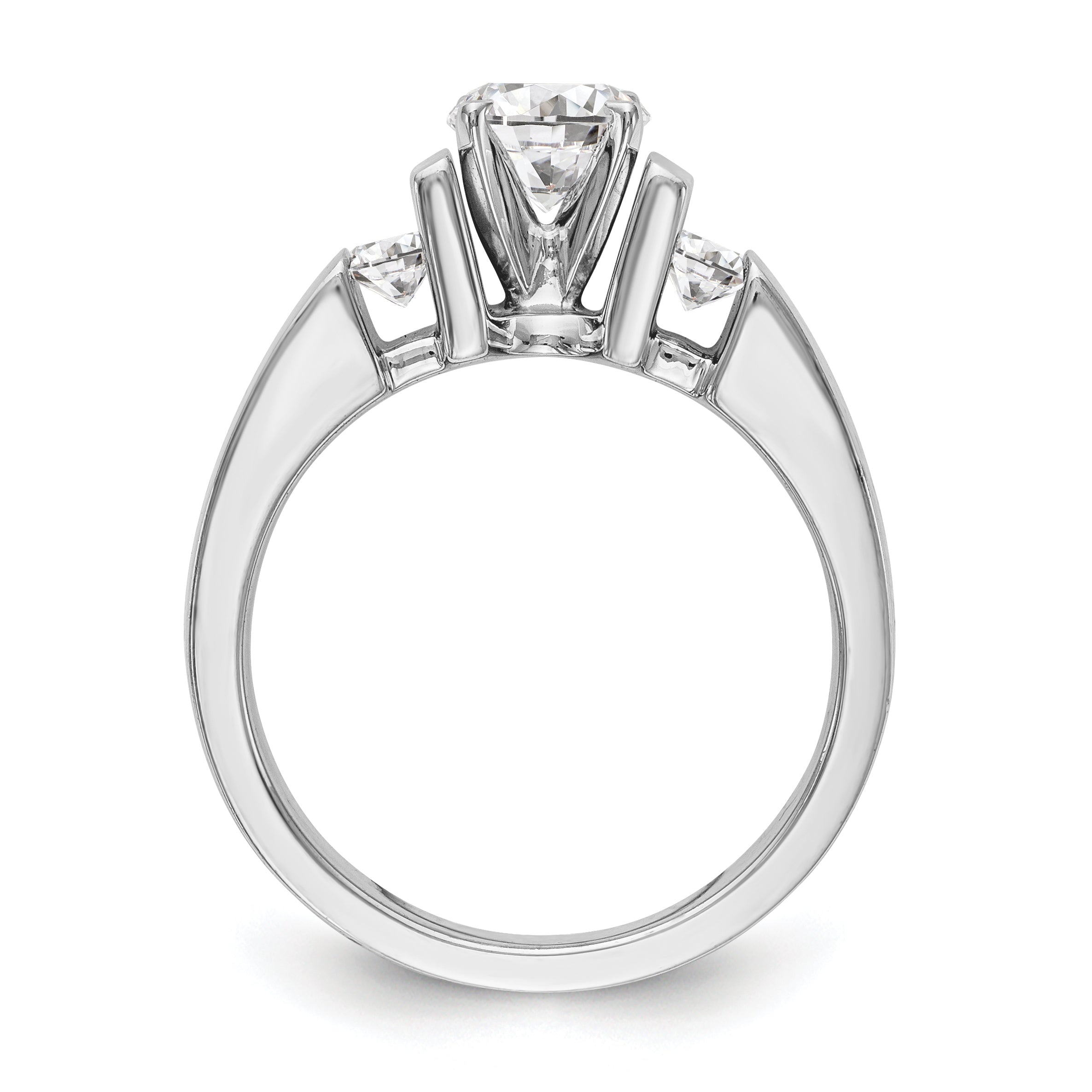 14K Weißgold Diamant-Verlobungsring mit Krappenfassung