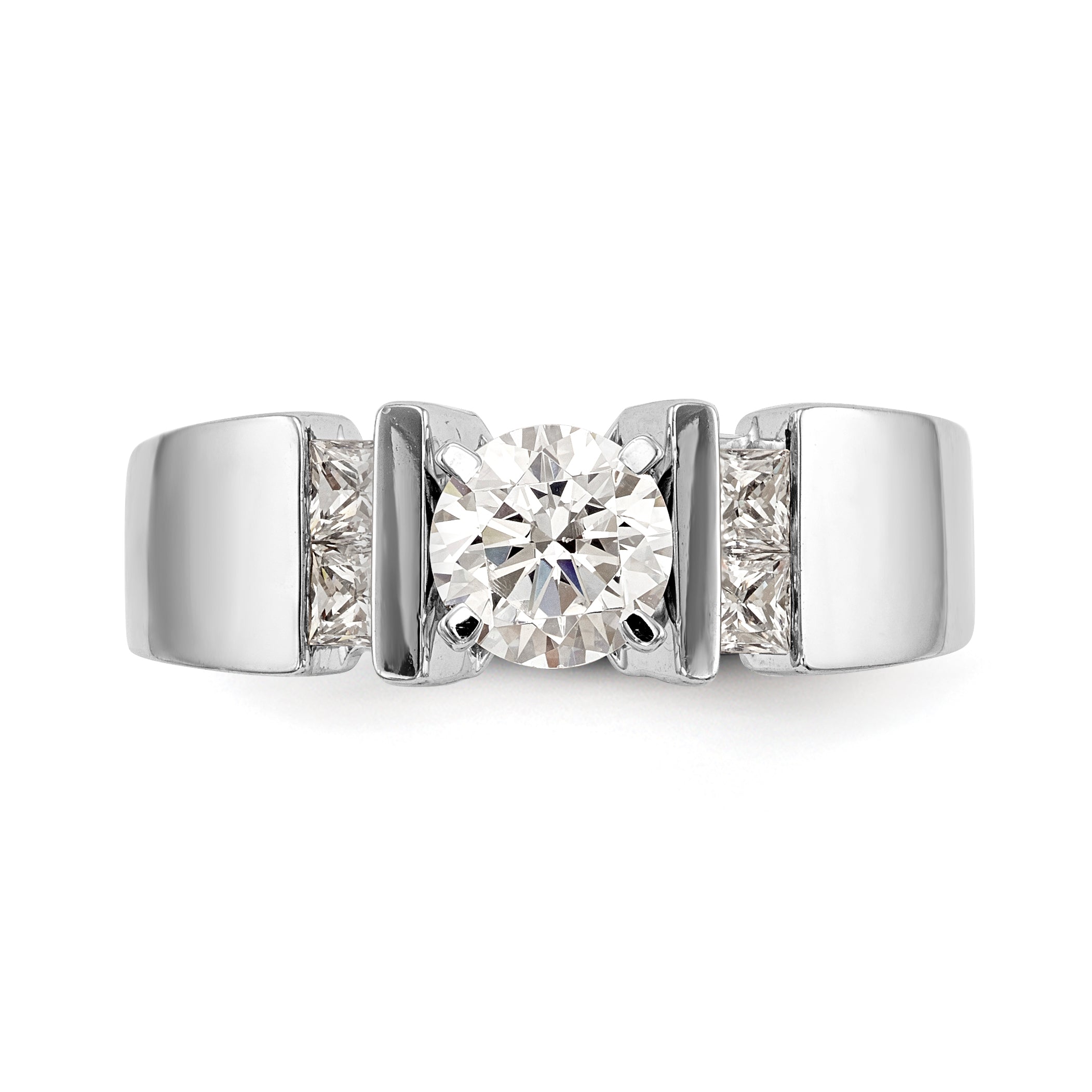 14K Weißgold Diamant-Verlobungsring mit Krappenfassung