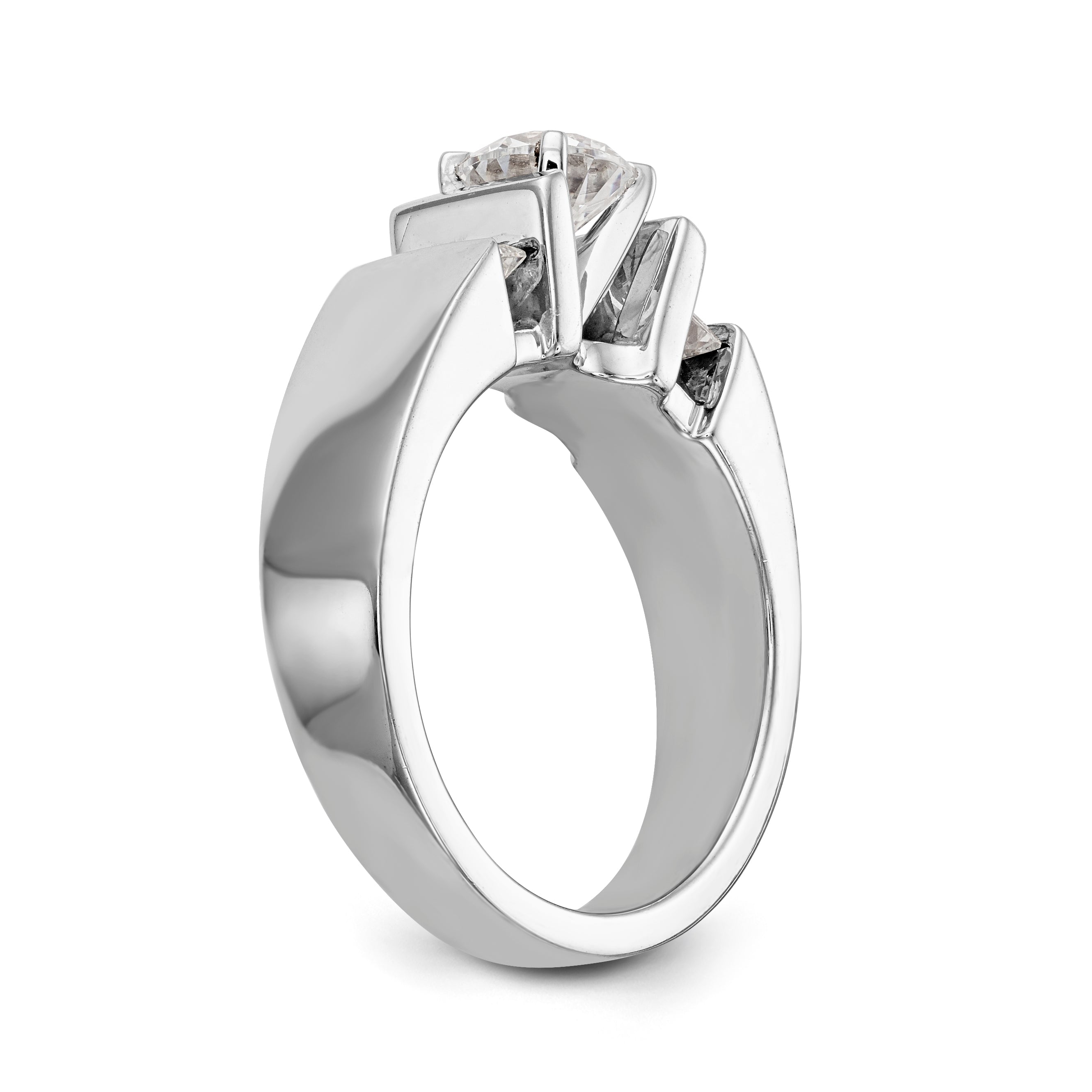 14K Weißgold Diamant-Verlobungsring mit Krappenfassung