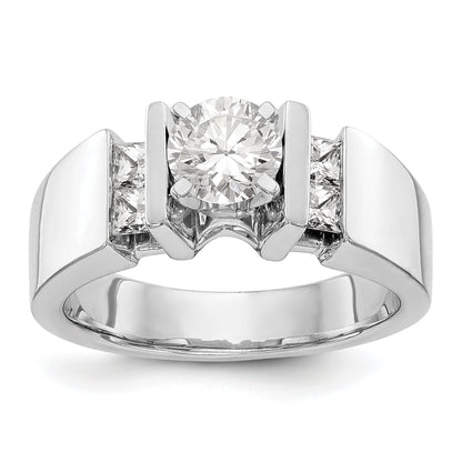 14K Weißgold Diamant-Verlobungsring mit Krappenfassung