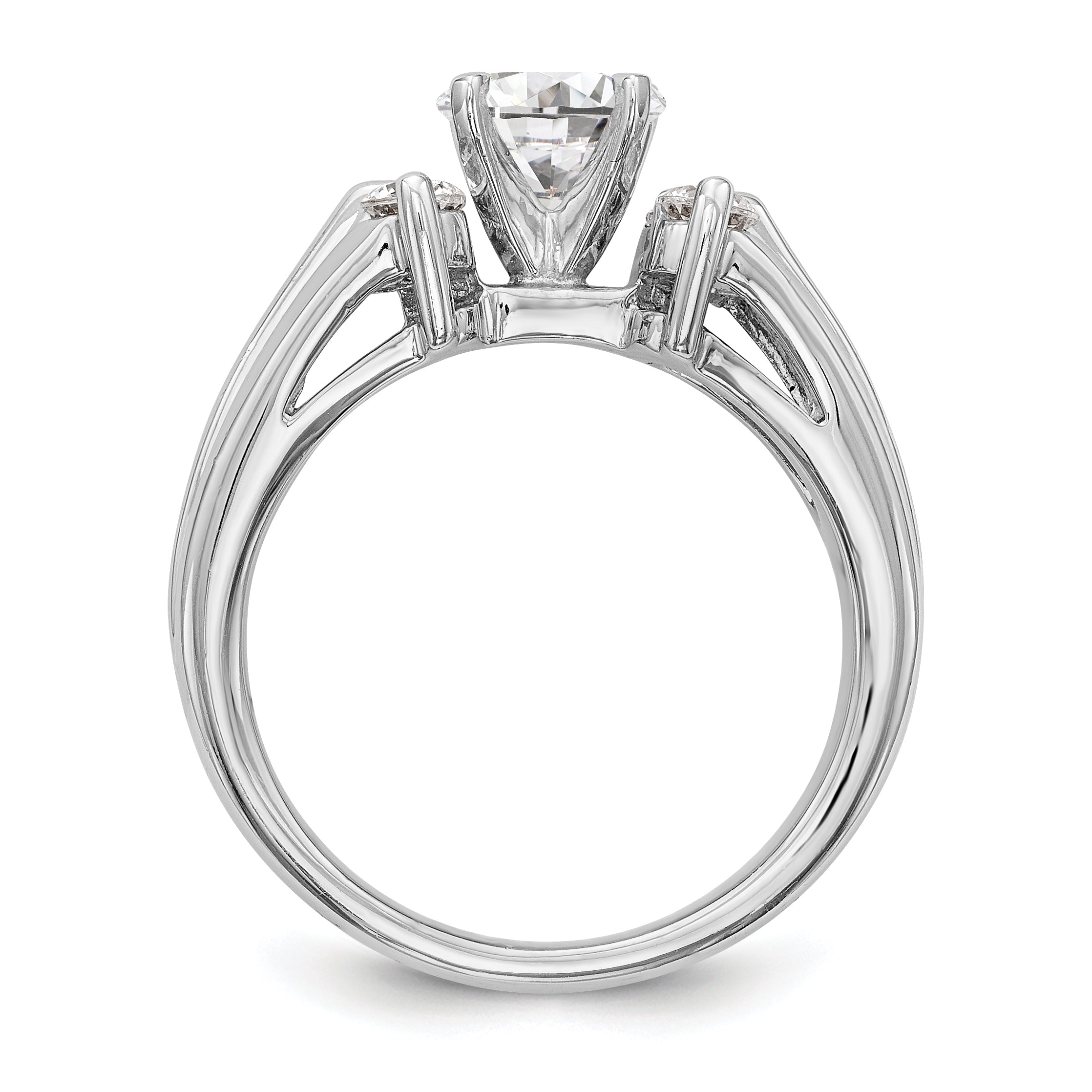 14K Weißgold Diamant-Verlobungsring mit Krappenfassung