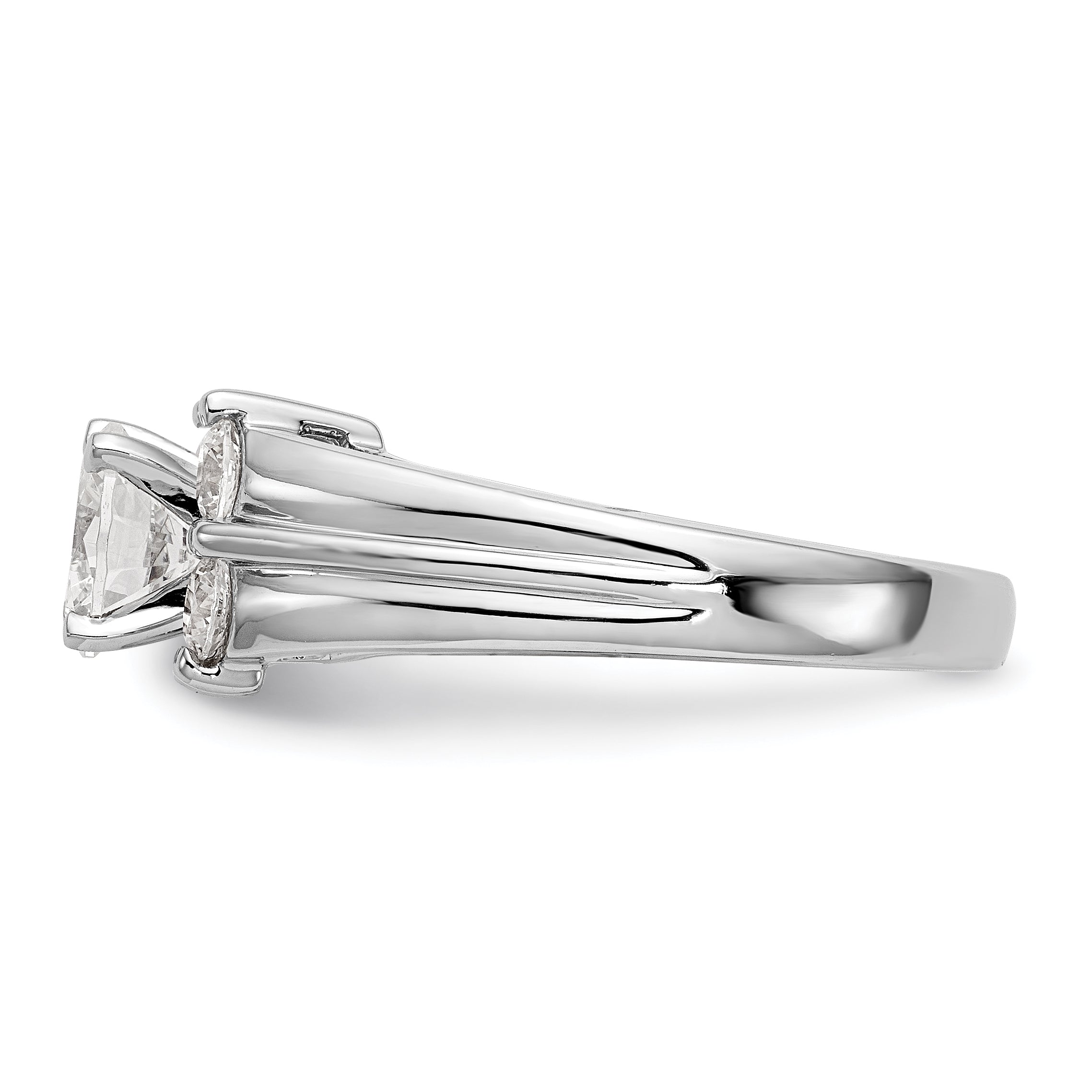14K Weißgold Diamant-Verlobungsring mit Krappenfassung