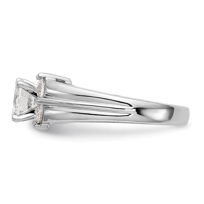 14K Weißgold Diamant-Verlobungsring mit Krappenfassung