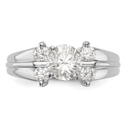 14K Weißgold Diamant-Verlobungsring mit Krappenfassung
