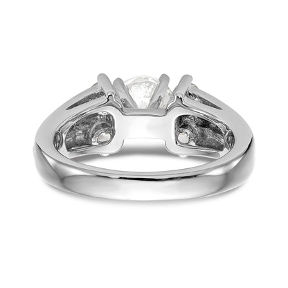 14K Weißgold Diamant-Verlobungsring mit Krappenfassung