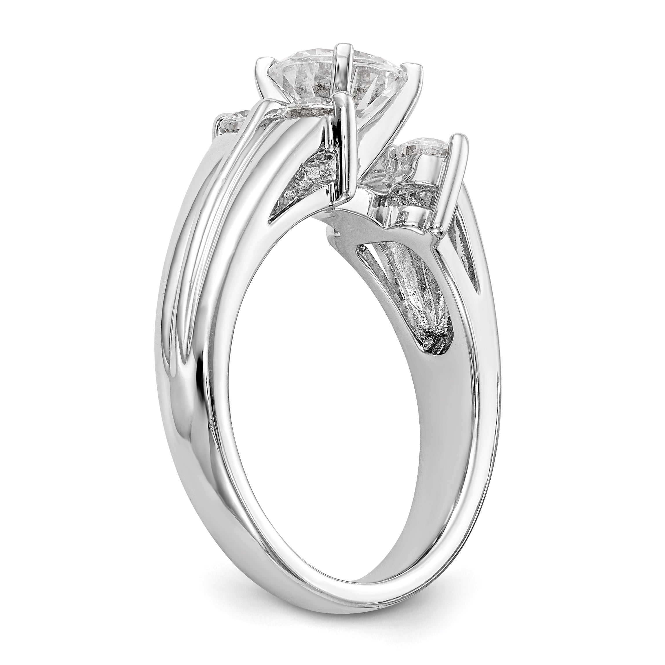 14K Weißgold Diamant-Verlobungsring mit Krappenfassung