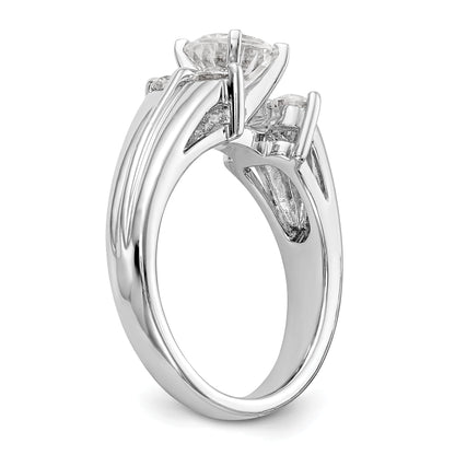 14K Weißgold Diamant-Verlobungsring mit Krappenfassung