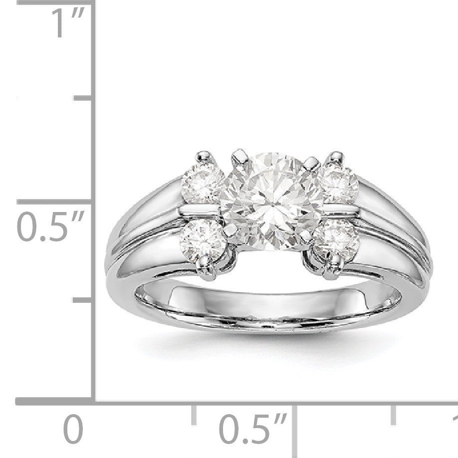 14K Weißgold Diamant-Verlobungsring mit Krappenfassung