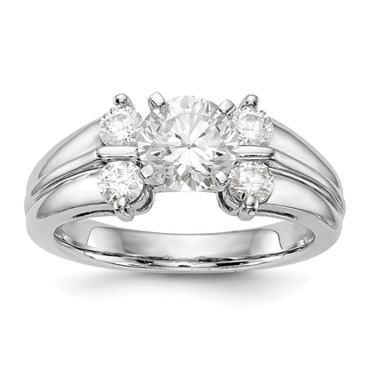 14K Weißgold Diamant-Verlobungsring mit Krappenfassung