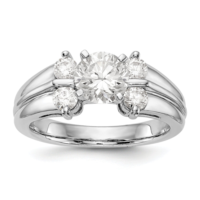 14K Weißgold Diamant-Verlobungsring mit Krappenfassung