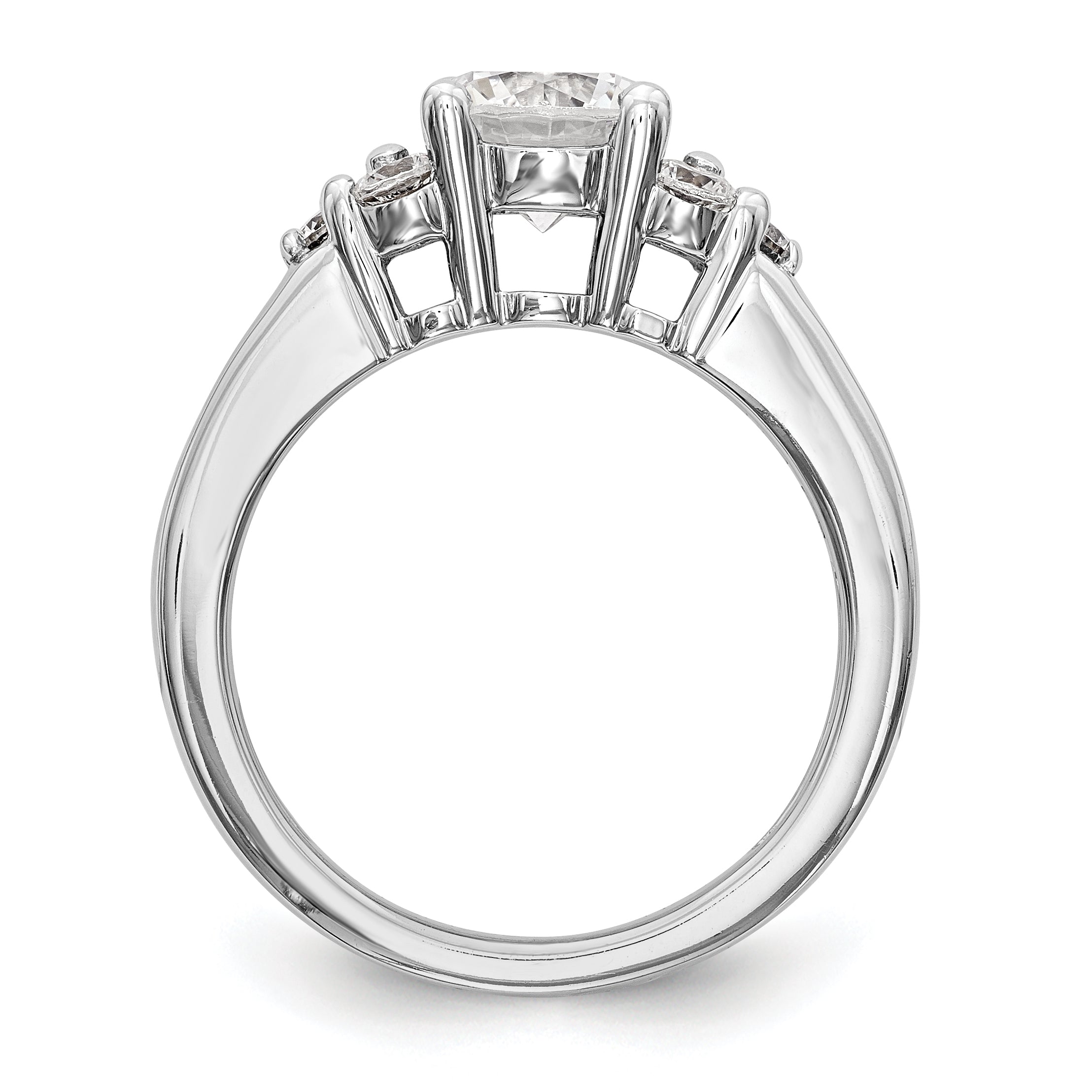 14K Weißgold Verlobungsring mit simuliertem Diamanten