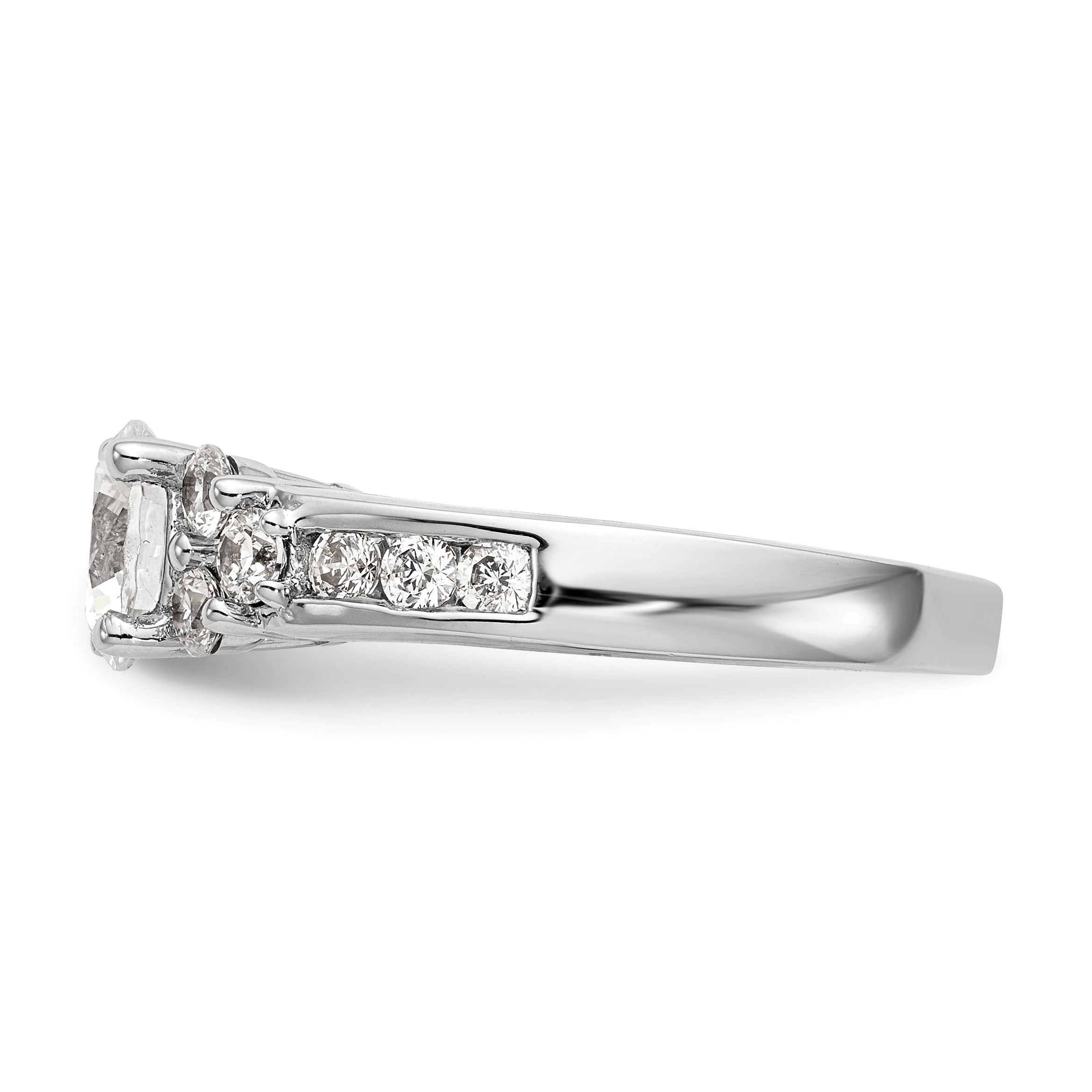 14K Weißgold Verlobungsring mit simuliertem Diamanten