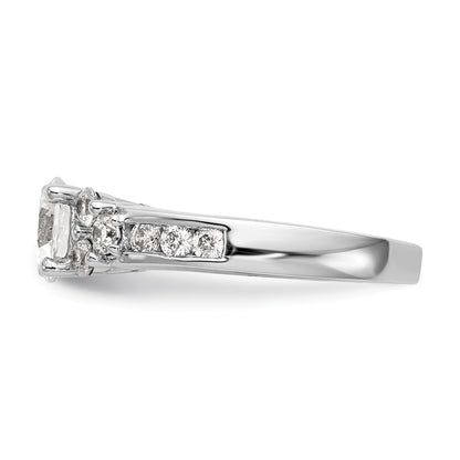 14K Weißgold Verlobungsring mit simuliertem Diamanten