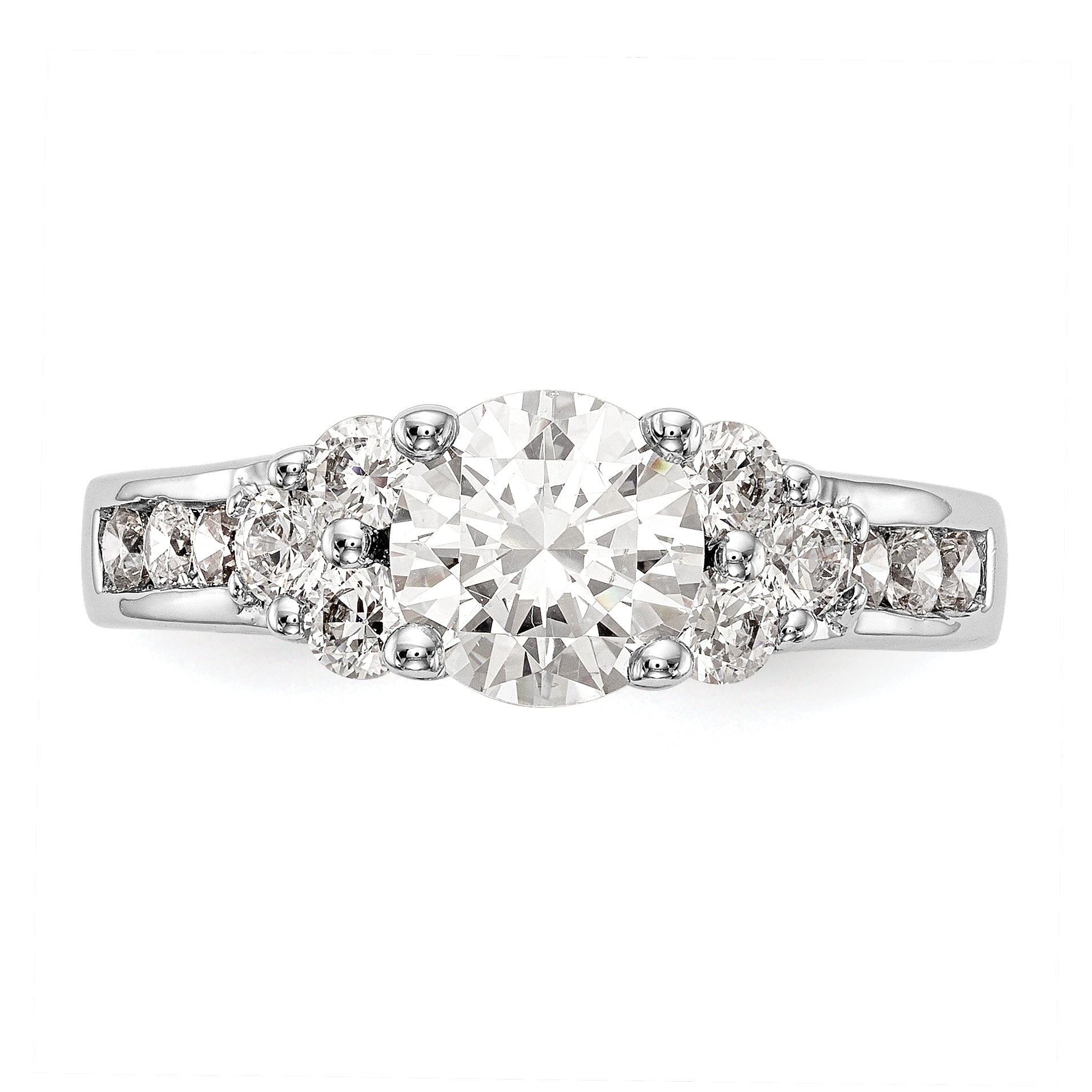 14K Weißgold Verlobungsring mit simuliertem Diamanten