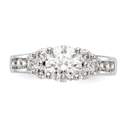 14K Weißgold Verlobungsring mit simuliertem Diamanten